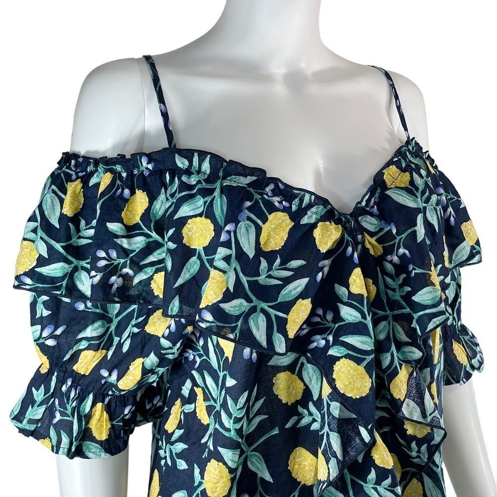 Love Riche Cold Shoulder Ruffle Floral Blouse Coquette Print - Picture 3 of 8